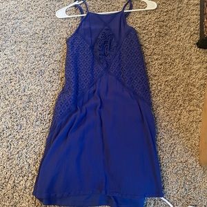 blue mini flowy dress